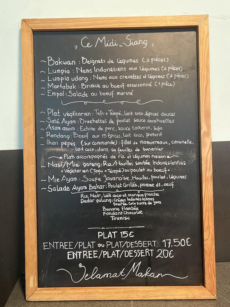 La Javanaise Restaurant - Menu Image 1